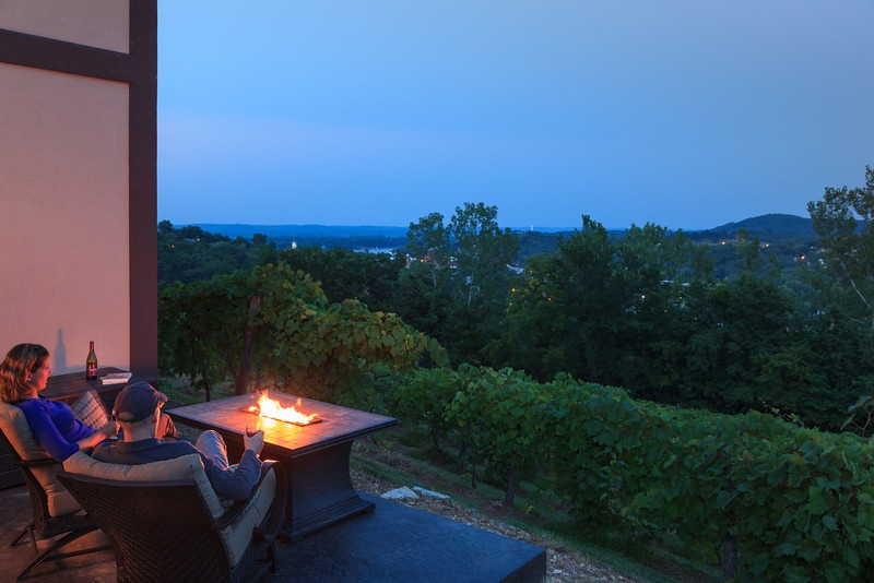 outside patio with firepit