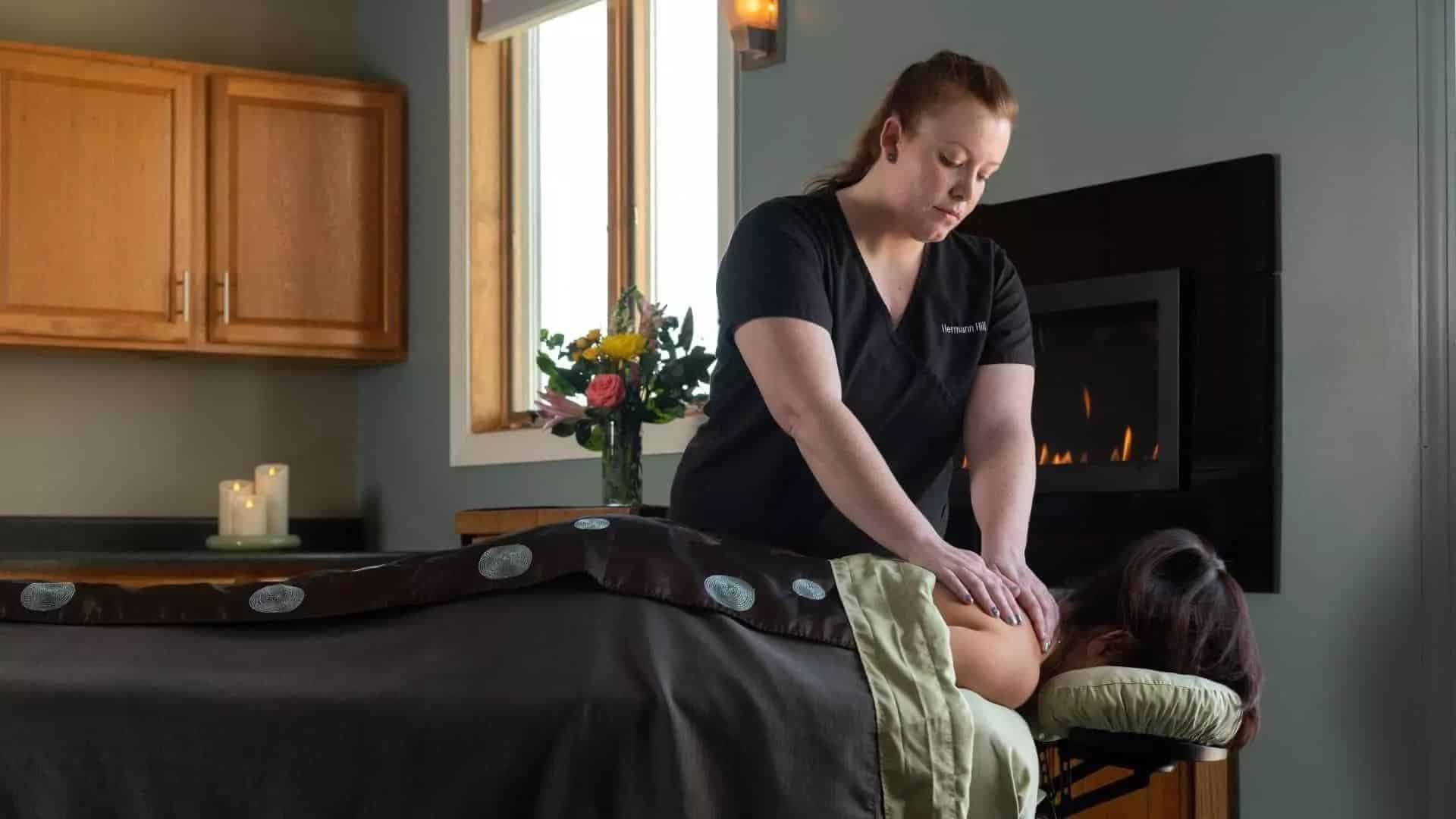 person getting a massage at hermann hill