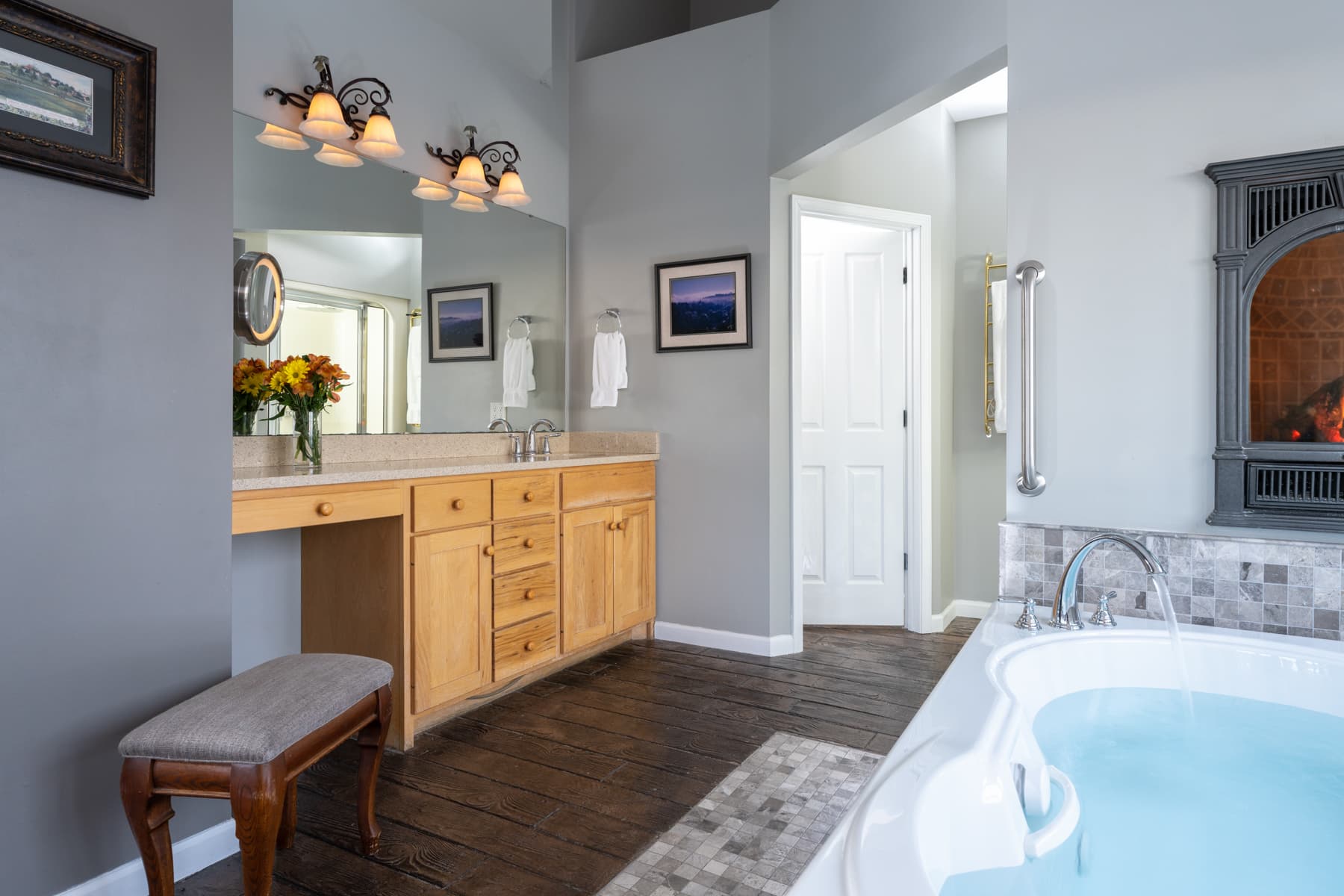 Vanity and jetted tub